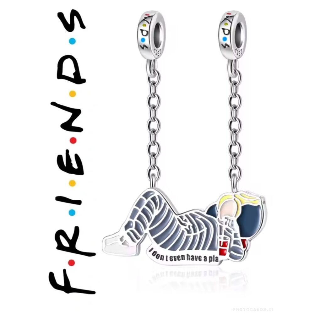 NWOT Friends TV Series Phoebe "I dont even have a pla" Pandora FIT Silver Charm